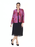 Hot Pink 2-Tone Floral Jacquard Jacket
