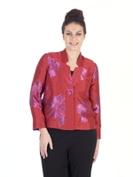Hot Pink/Red 2-Tone Floral Jacquard Jacket