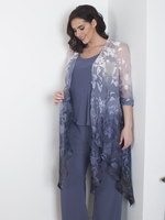 Hyacinth Ombre Silk Devoree Coat with "Pixie" Hem