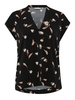 InWear Cream/Black Printed V-neck Top