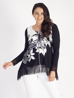 Ivory & Black Garland Zip Tunic