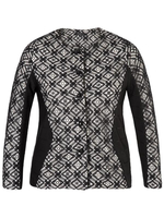Ivory & Black Lace Trim Ottoman Stripe Jersey Jacket
