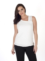 Ivory Asymmetric Bubble Top