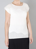 Ivory Chiffon Trim Crush Pleat Top