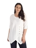 Ivory Crinkle Button Detail Top