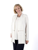 Ivory Ottoman Self Stripe Zip Detail Shrug
