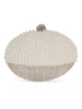 Ivory Pearl and Diamanté Detail Oval Clutch