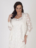 Ivory Stretch Lace Bead Trim Shrug