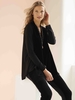 Joseph Ribkoff Black Jersey/Velvet V neck Top