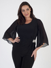 Joseph Ribkoff Black Open Sleeves Diamanté Top