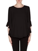 Joseph Ribkoff Black Top with Frilled Sleeve