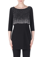 Joseph Ribkoff Black Tunic With Diamante Studded Bodice