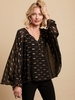 Joseph Ribkoff Black/Gold Top With Chiffon Overlay