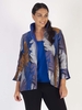 Joseph Ribkoff Blue Multi Leaf Jacquard Jacket