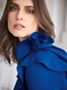 Joseph Ribkoff Cobalt Blue Shift Dress With Rosette On Shoulder