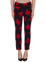 Joseph Ribkoff Navy/Red Flower Print Trouser