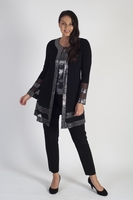 Joseph Ribkoff Shimmering Silver sequin embellished long line cover-up