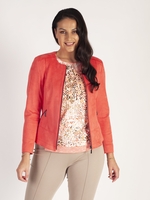Lebek Coral Faux Suede Zip Through Jacket
