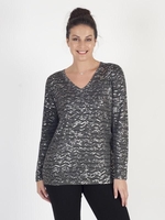 Leo & Ugo Printed V-neck Jumper