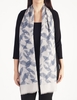Light Grey Leaf Print Scarf