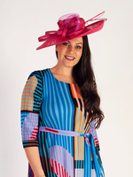 Lipstick Medium Hatinator with Sinamay Loops & Quills