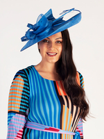 Marine Medium Hatinator wth Sinamay Loops & Quills