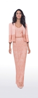 Michaela Louisa Blush Pink Crepe and Lace Trim Jacket