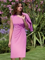 Michaela Louisa Pink Crepe Bolero Jacket