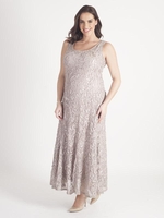 Mink Cornelli Embroidered Lace Dress