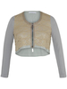 Mint Crop Jacket With Contrast Lace Panel