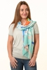 Mint/Orange Abstract Paintbrush Strokes Scarf