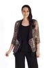Mocha & Cream Cluster Spot Satin Devoree Contrast Chiffon Lined Shrug