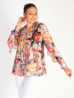 Monaco Multi Floral Print Frill Trimmed Shirt