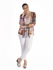 Multi Bright Cityscape Print Godet Trim Cardigan