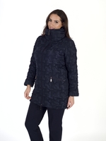 Navy Bonfire Emb Quilted Coat