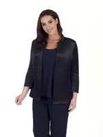 Navy Crush Pleat Jacket