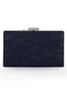 Navy Floral Lace Clutch Bag