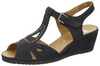 Navy Suede and Jet Bead G Fit Wedge Sandal