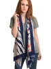 Navy/Orange Zebra Print Scarf