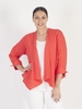 Orange Button Trim Waterfall Linen Jacket