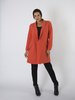 Orange Zip Detail Wool Coat