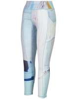 Pale Blue/Grey Abstract Sky Print Leggings