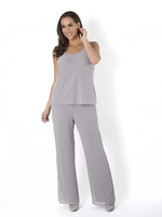 Pale Grey Jersey Lined Chiffon Camisole