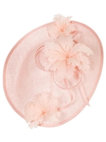 Peach Large Hatinator With Frill Flower Trim