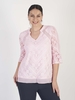 Peony Chiffon Insert Trim Chevron Stripe top