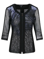 Picadilly Blue Multi Mesh Printed Jacket