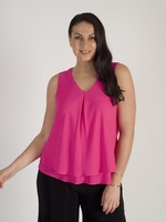 PINK DOUBLE LAYER CHIFFON TOP