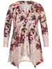 Pink Multi Floral Border Print Jersey Cardigan