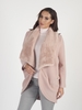 Pink Shawl Collar Coat With Matching Fur Collar
