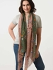 Pink/Green Colour Block Botanical Floral Scarf